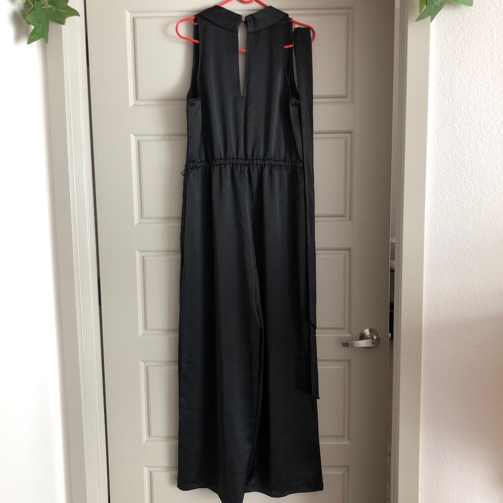 LOFT Satin Jumpsuit in Black